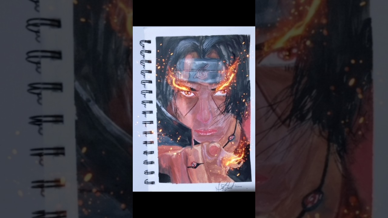 Day 3 Itachi Uchiha Realistic Painting 🩸🎨 | Naruto Shippuden Anime Art | Art Progress 