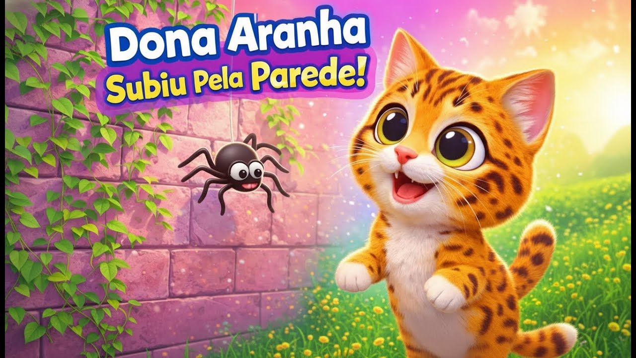 Dona Aranha Subiu Pela Parede… e a Gatinha Viu! 🕷️🐱  | Música Educativa Infantil