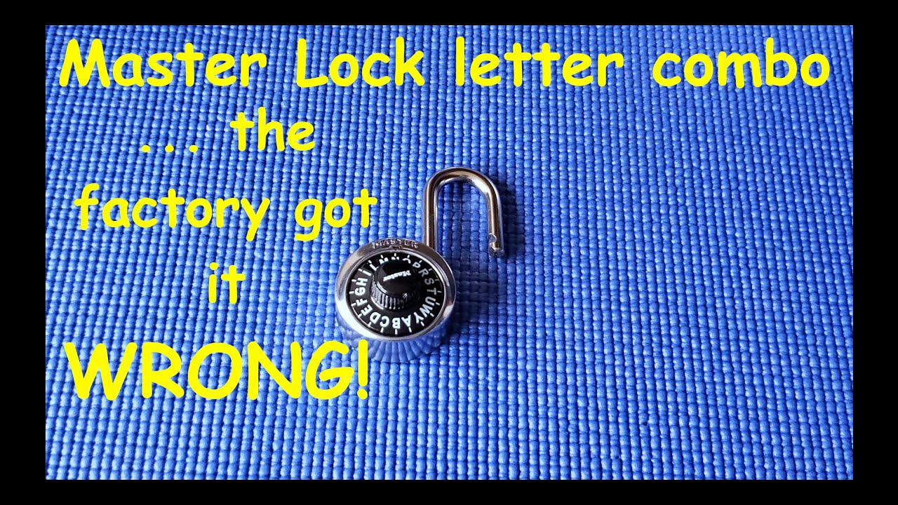 (181) Master Lock letter Recover your lost Master Lock combination code