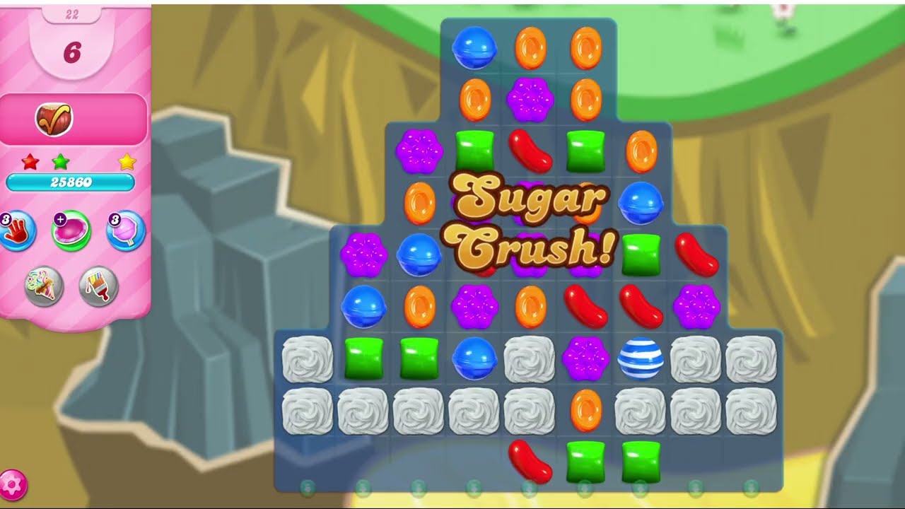 Старая версия Candy Crush Saga на ПК, уровни с 22 по 27.