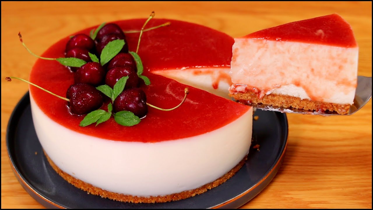 CHEESECAKE ALLE CILIEGIE Senza Cottura Fatta in casa come in Pasticceria!
