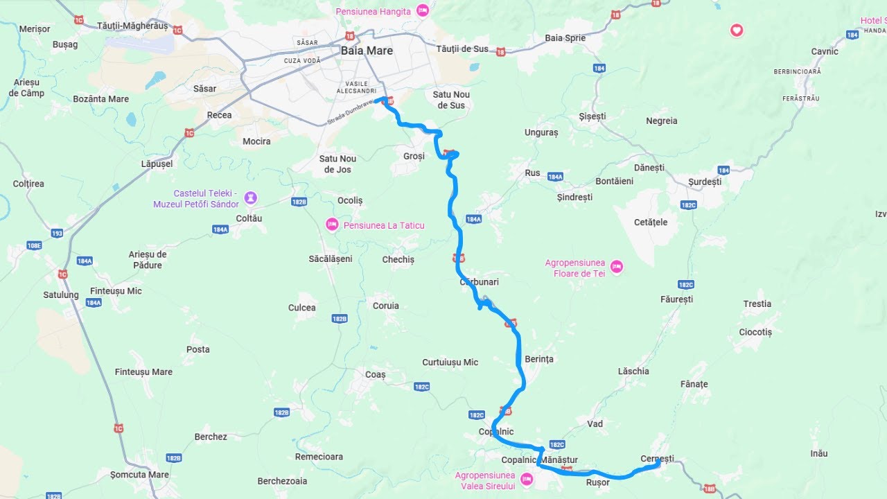 Drive - [DN18B] Baia Mare - Copalnic Mănăștur - Cernești
