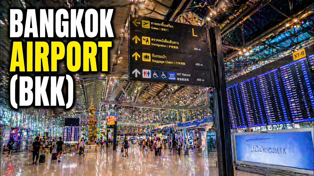 Bangkok Airport Suvarnabhumi BKK 4K Walking Thailand 2025 Full Tour