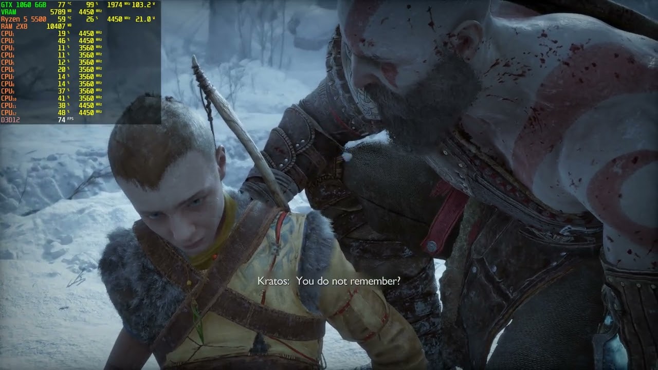 RYZEN 5 5500 + GTX 1060 6GB (God of War Ragnarok) ULTRA SETTINGS