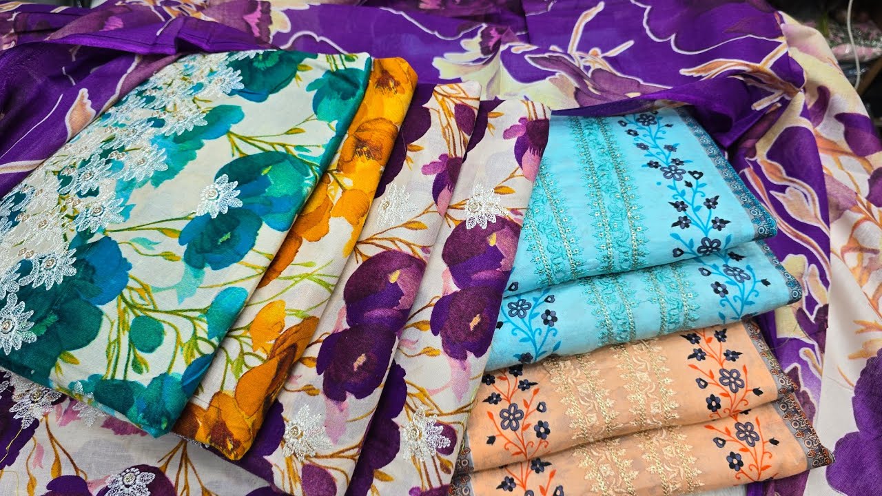 সবচেয়ে কম দামে কাজ কটন থ্রি পিস কালেকশন । Regular wear cotton three piece collection 