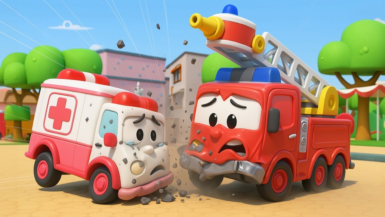 KRANKENWAGEN KRACHT in FEUERWEHRAUTO | Notfallfahrzeuge für Kinder | Auto Reparatur