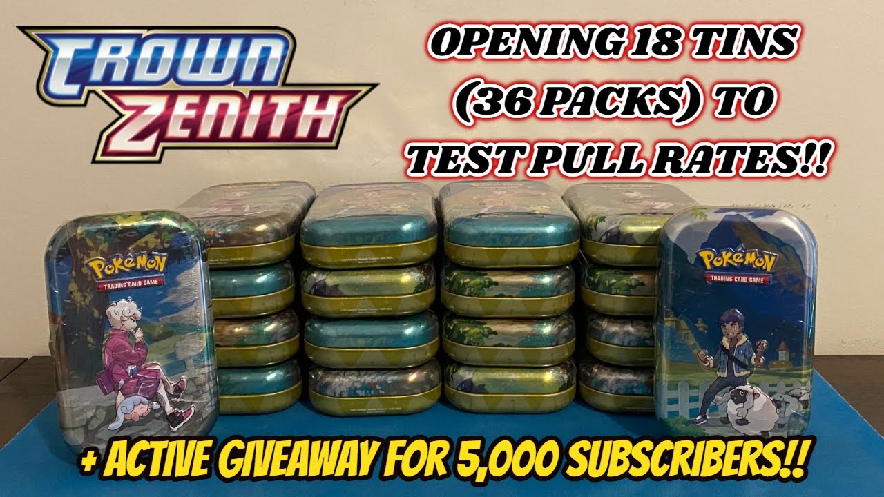 WOW!! I opened 18x CROWN ZENITH MINI TINS (36 Packs) to TEST THE PULL RATES!! (pokemon card opening)