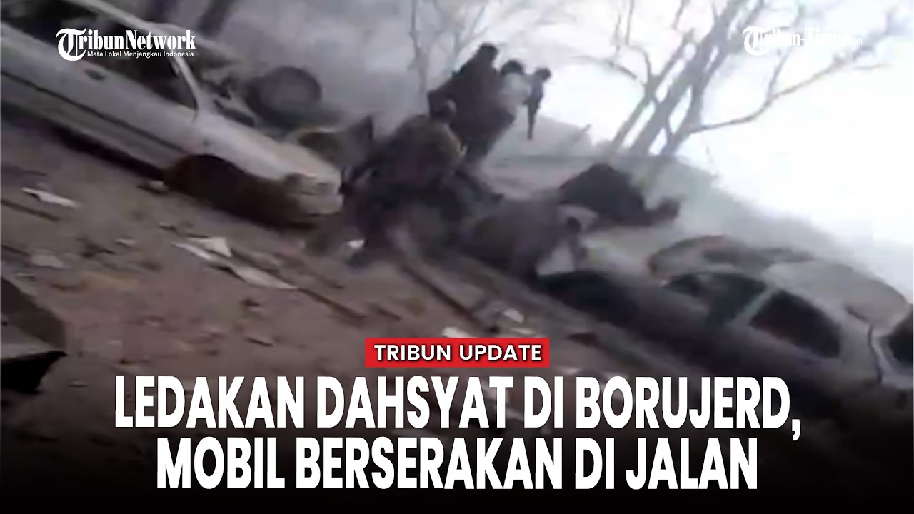 Markas Polisi Iran Dihantam Serangan Udara AS–Israel, Kendaraan Hancur dan Jalan Dipenuhi Reruntuhan