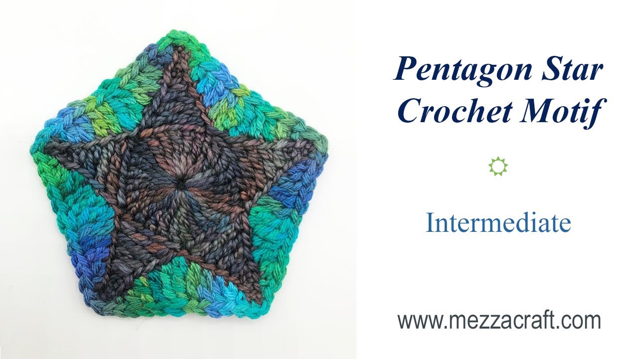 Pentagon Star Crochet Motif