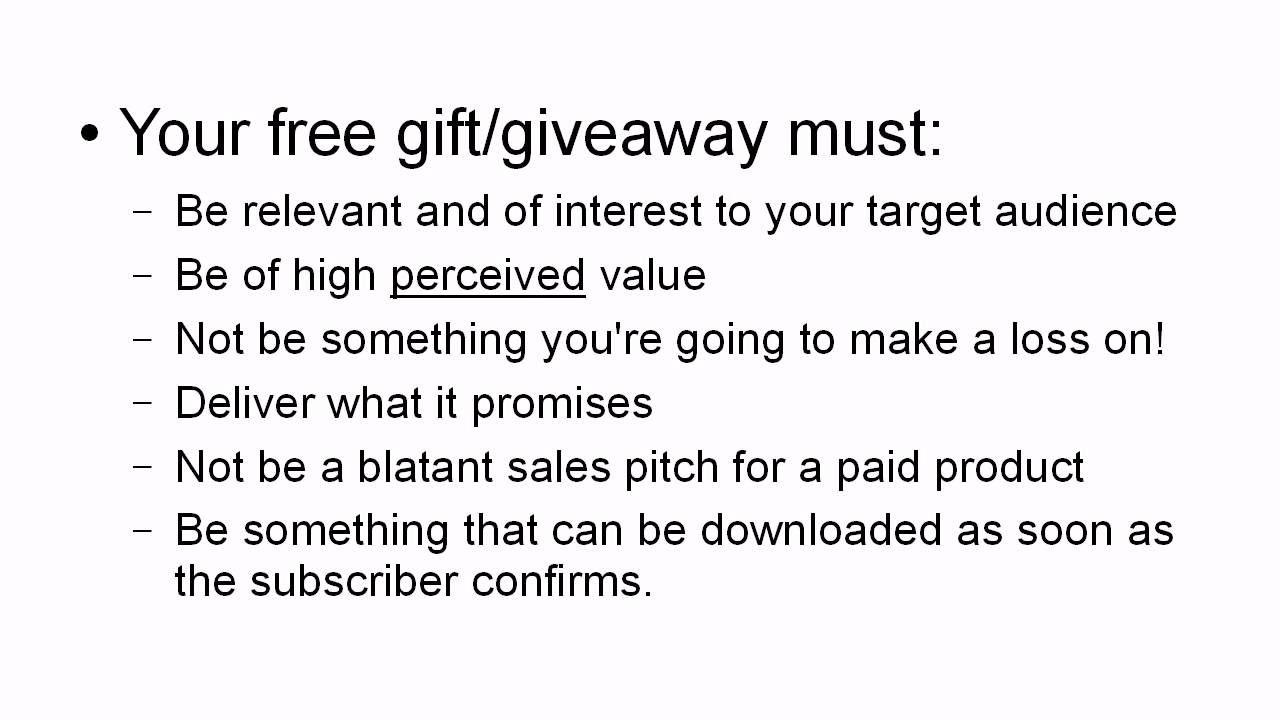 Email Marketing: Types of Free GiveAways