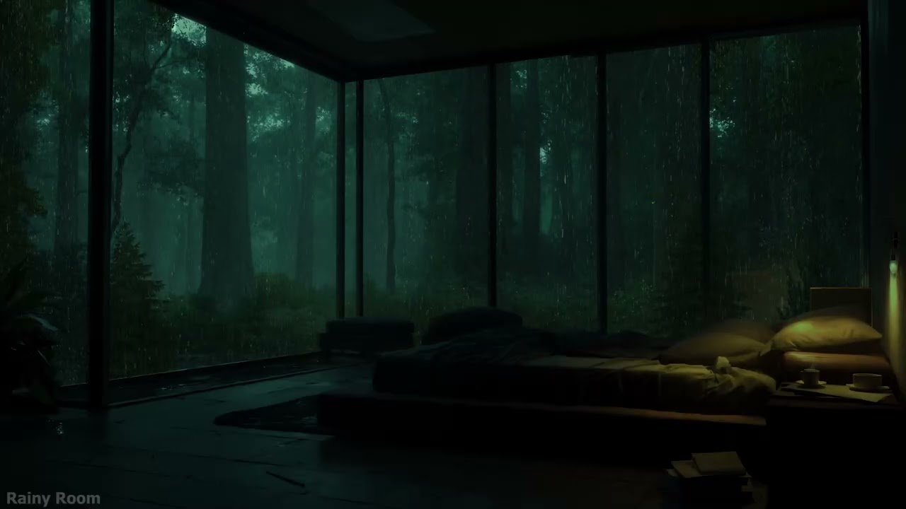Rain & Thunder for Deep Sleep 🌧️ Dark Bedroom Ambience | Relax Comfortably All Night