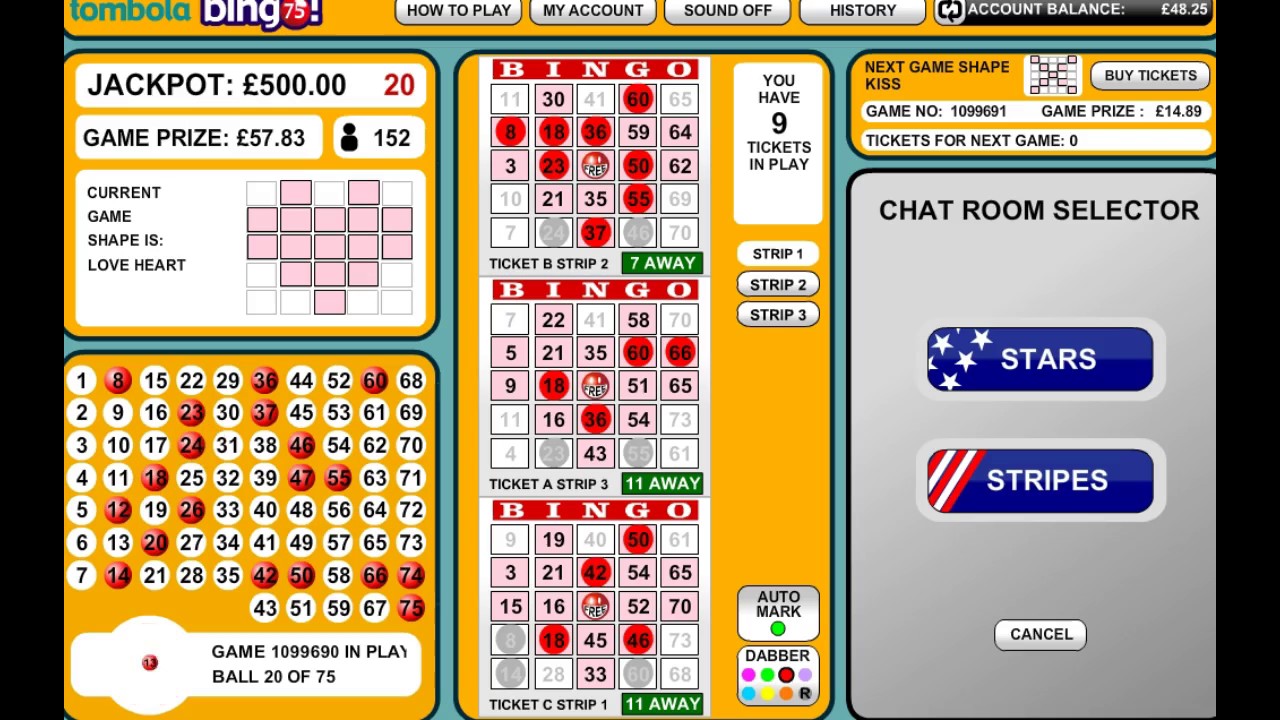Tombola Bingo 75 - Sat 29th Oct 2016