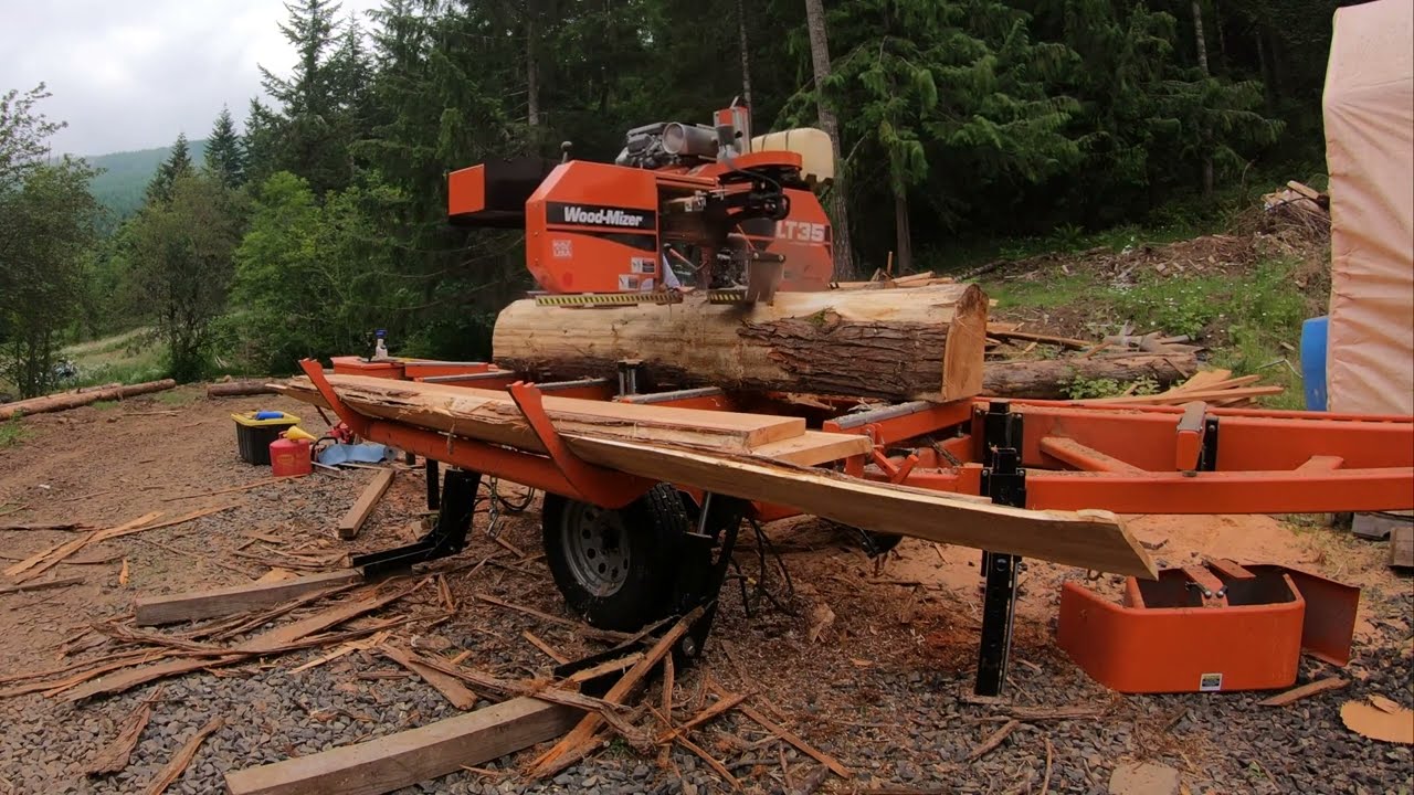 Milling Cedar Lumber On My Portable Sawmill Mill, Part II