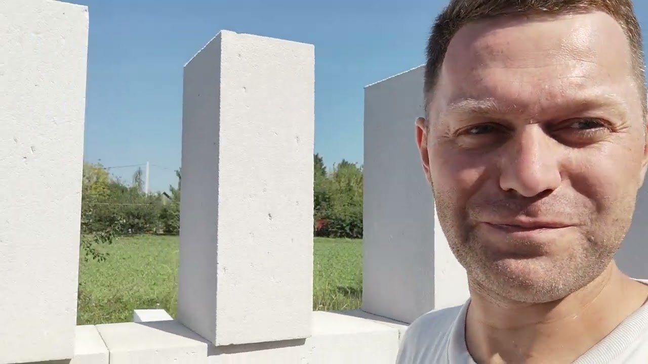 32. Пристройка к дому, кладка первого ряда, нюансы кладки газоблока. I build myself 我建立自己