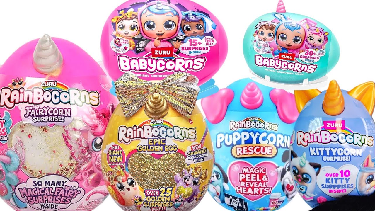 EPIC GOLDEN EGG! 🥚 Unboxing ALL NEW ZURU Rainbocorns! Kitty, Puppy, Baby Corns & GIANT Surprise!ASMR