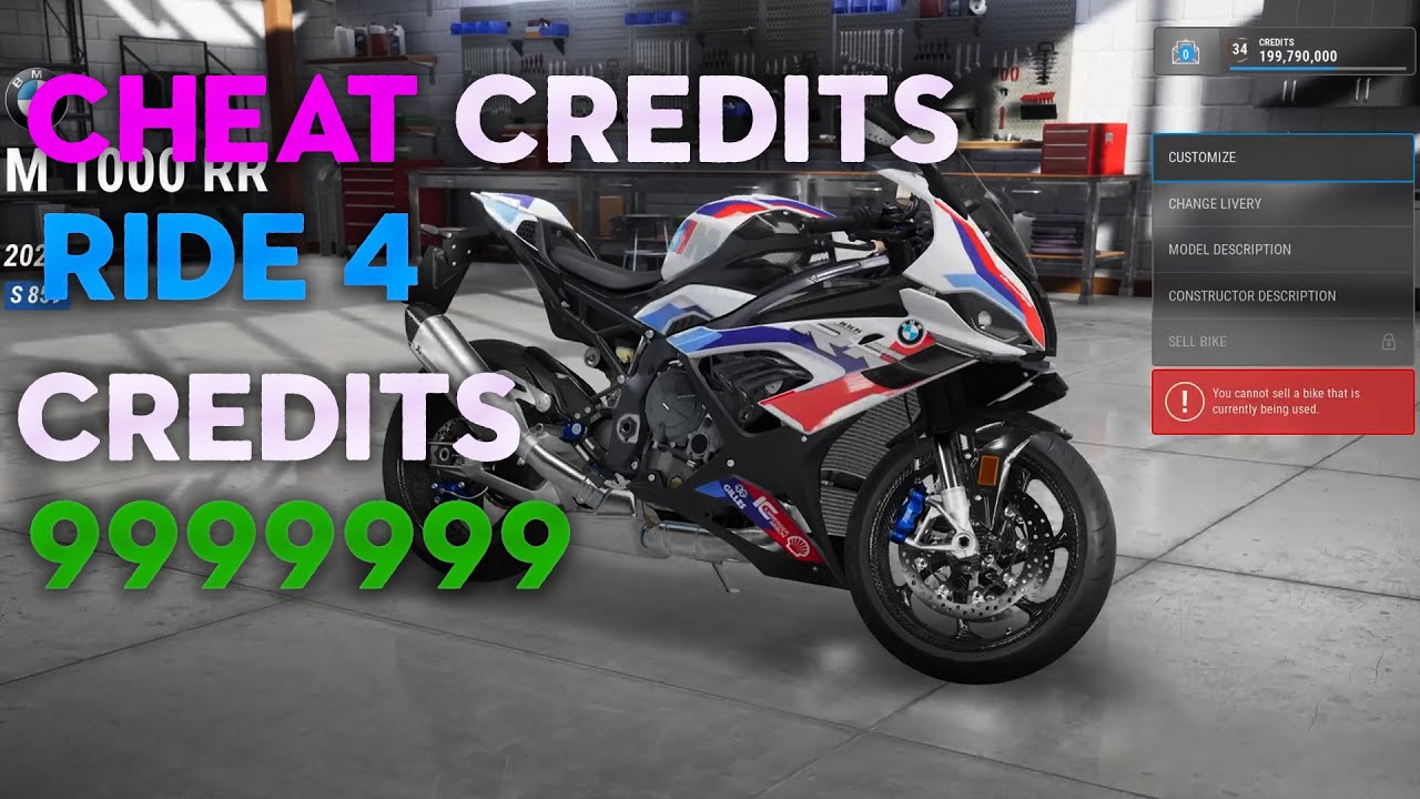 CHEAT CREDITS RIDE 4