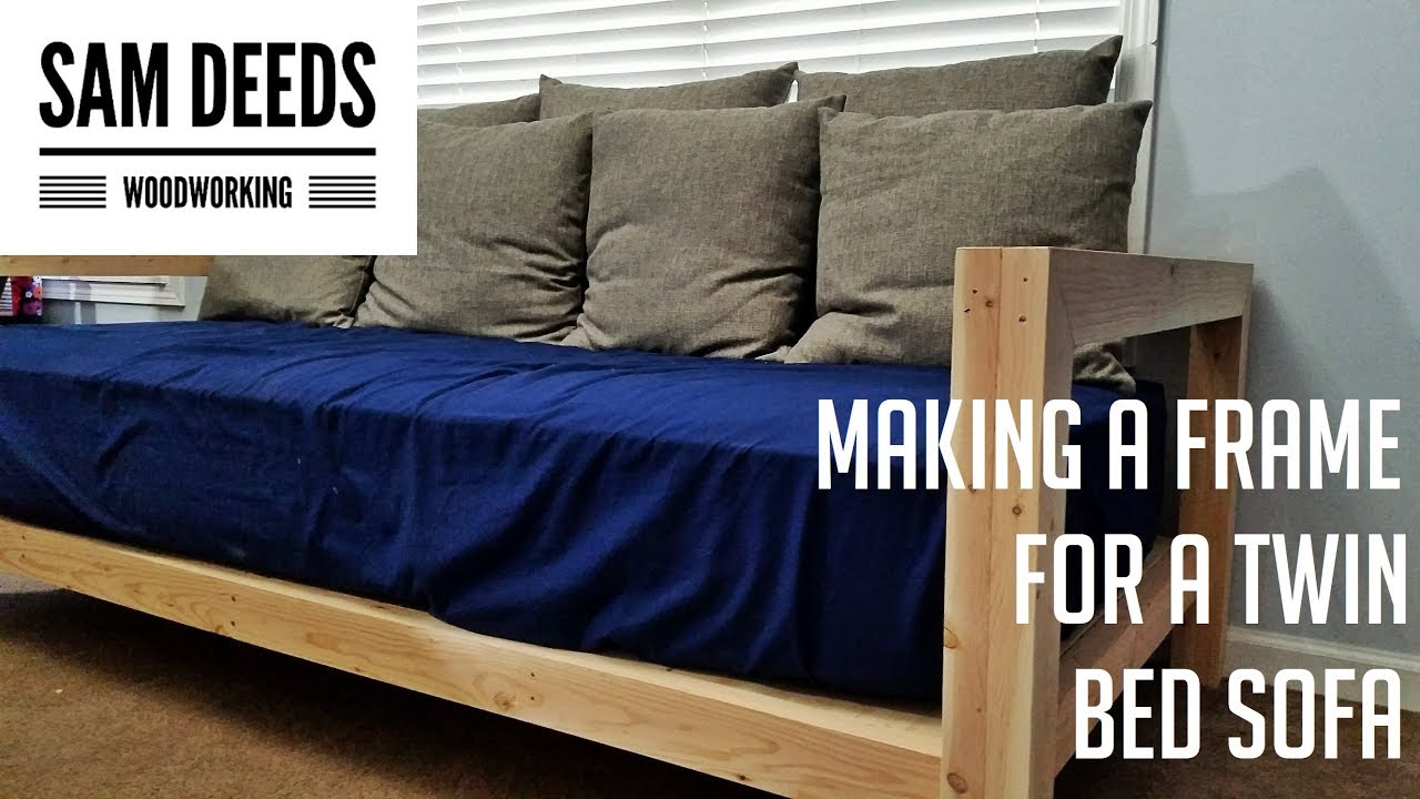 Turning a twin mattress into a sofa.