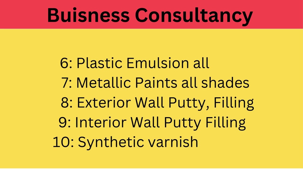 Paints & Adhesive products Manufacturing consultancy