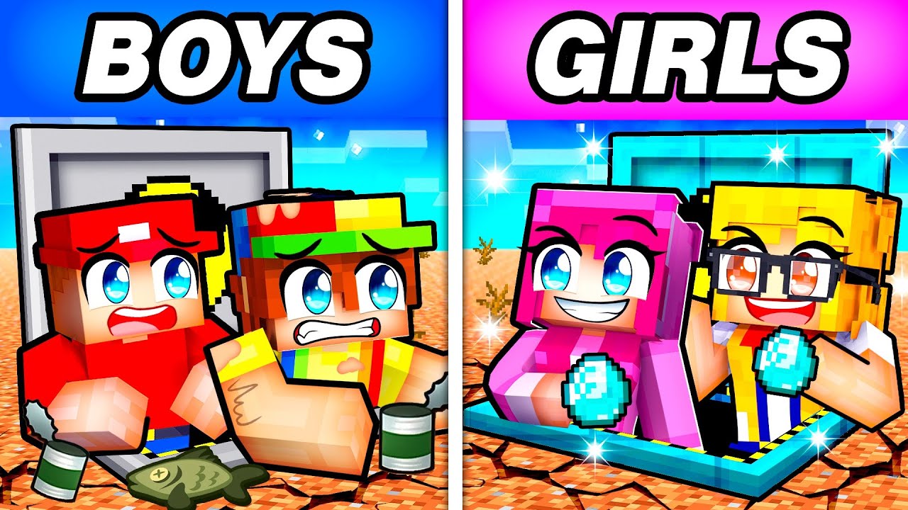 BOYS vs GIRLS DOOMSDAY BUNKER In Minecraft!