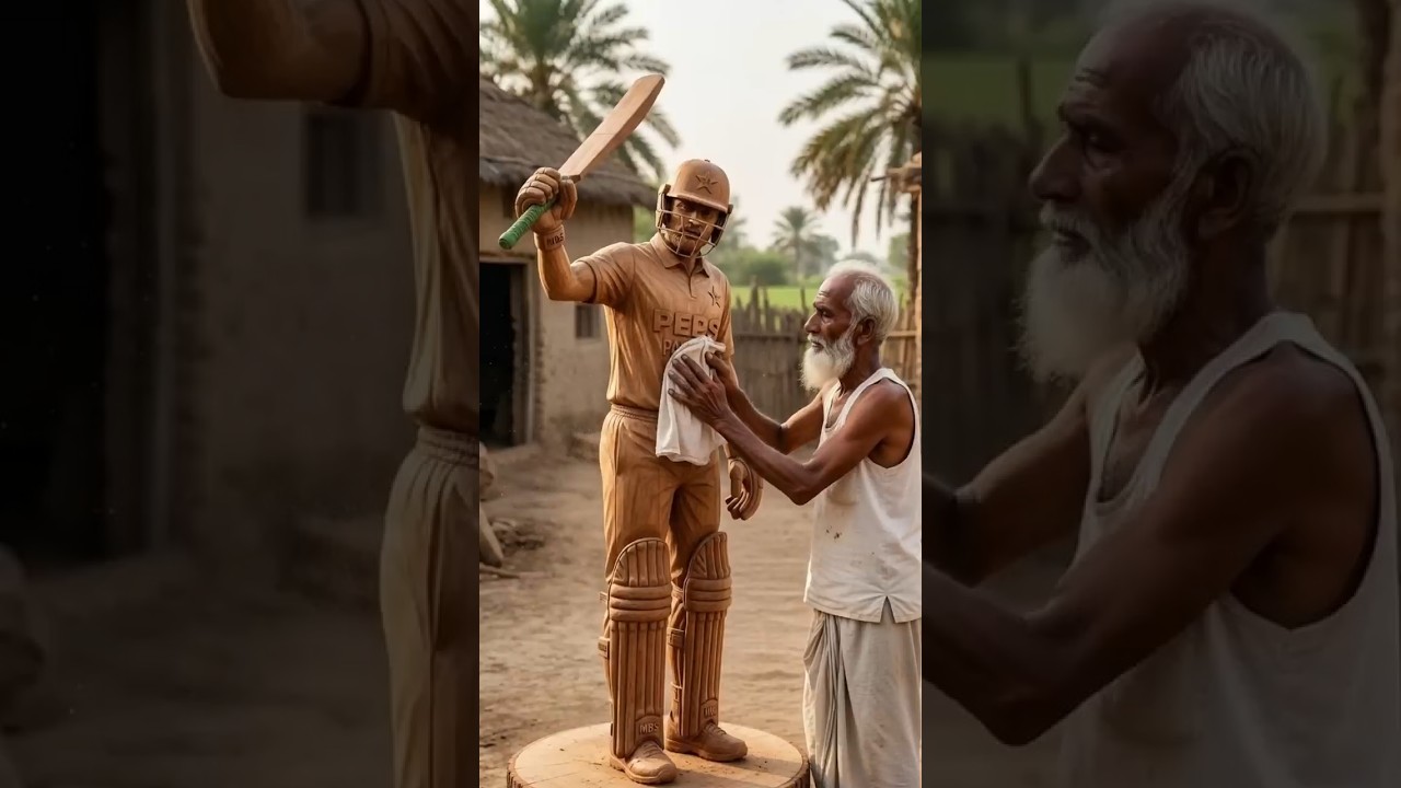Life-Size Statue Of Pakistani Cricketer Amazing Handmad work #handmade #pakistan #cricket #sculpture