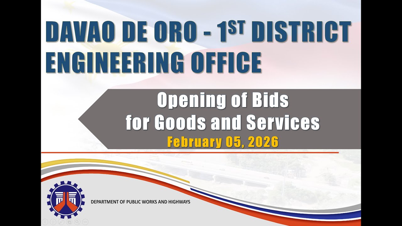 Procurement Livestream for DPWH Davao de Oro, 1st DEO on February 05, 2026