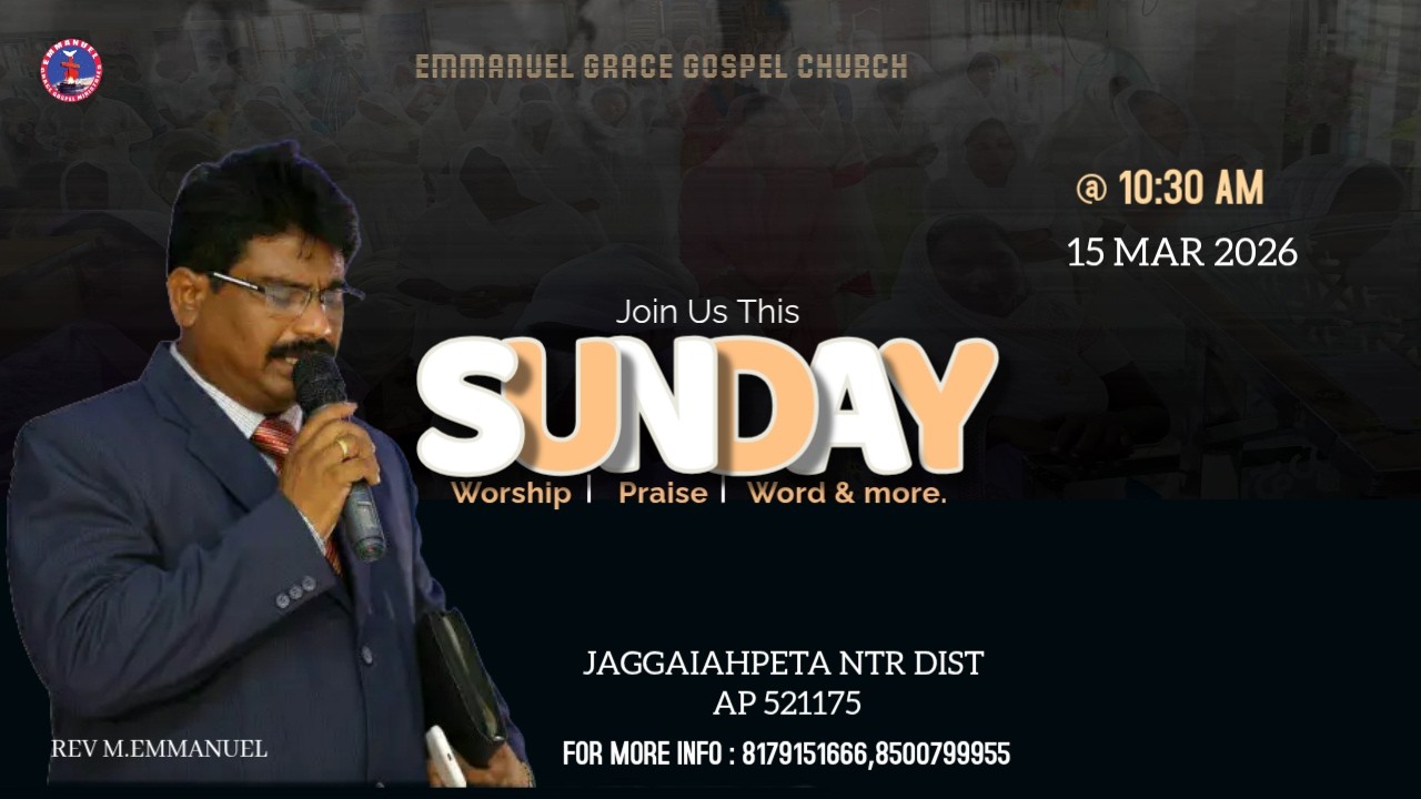 SUNDAY WORSHIP SERVICE  II 15 TH MAR 2026 || EGGM CHURCH || REV. M EMMANUEL ||