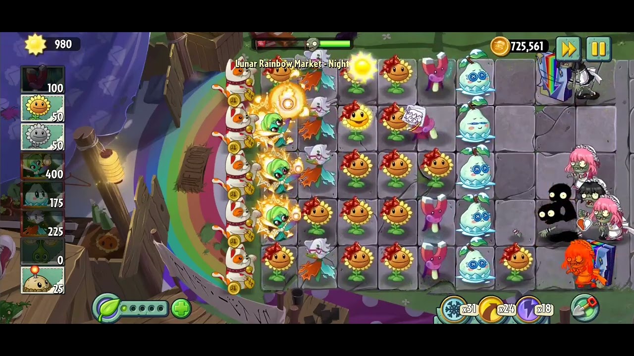PvZ2 Reflourished - Lunar Rainbow Market - Night 13
