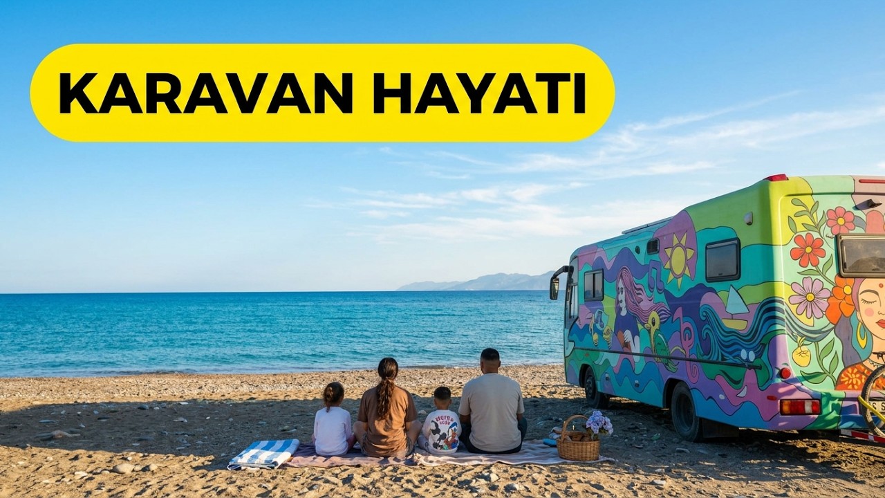 KARAVANLA SAHİLDE KAMP  AİLECE 2 &Ccedil;OCUKLA GER&Ccedil;EK YAŞAM