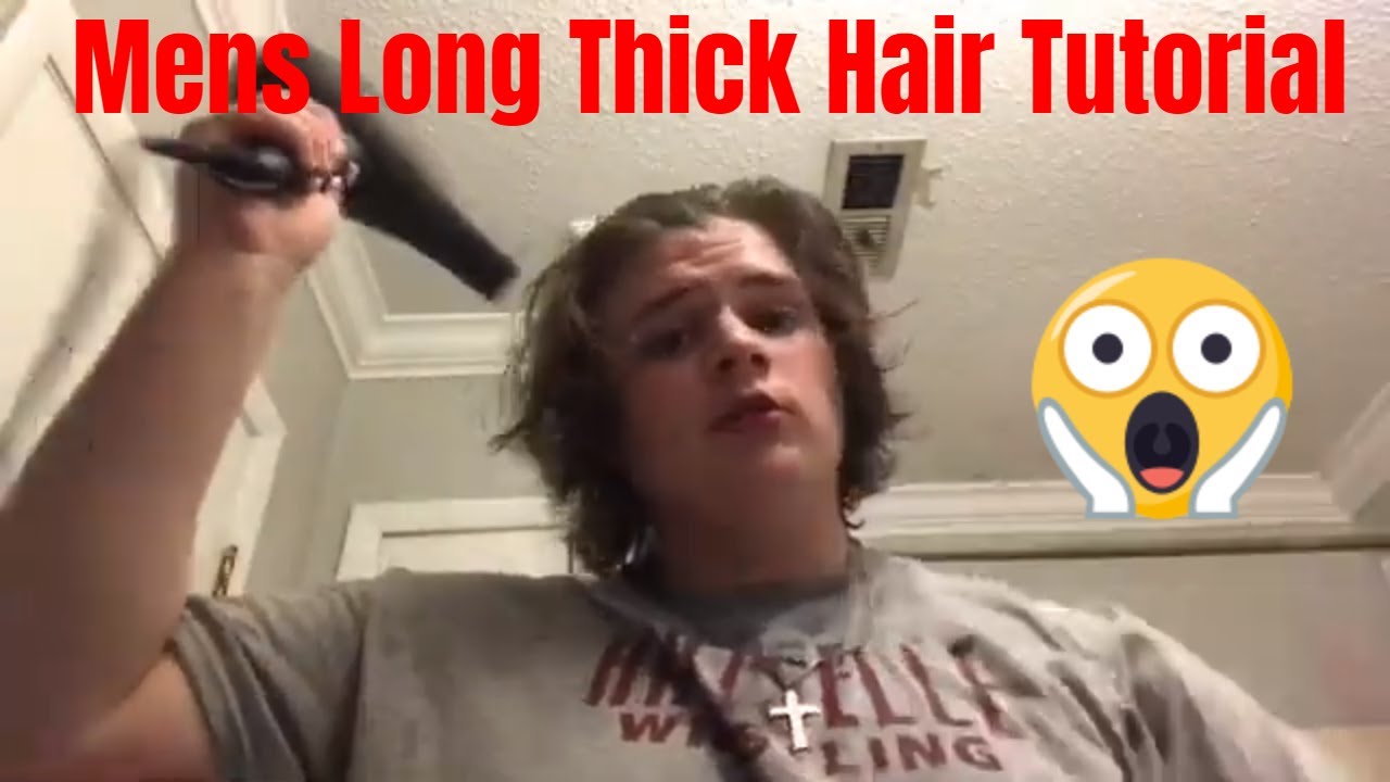 Men’s Long Thick Hair Tutorial/ Daily Routine!!