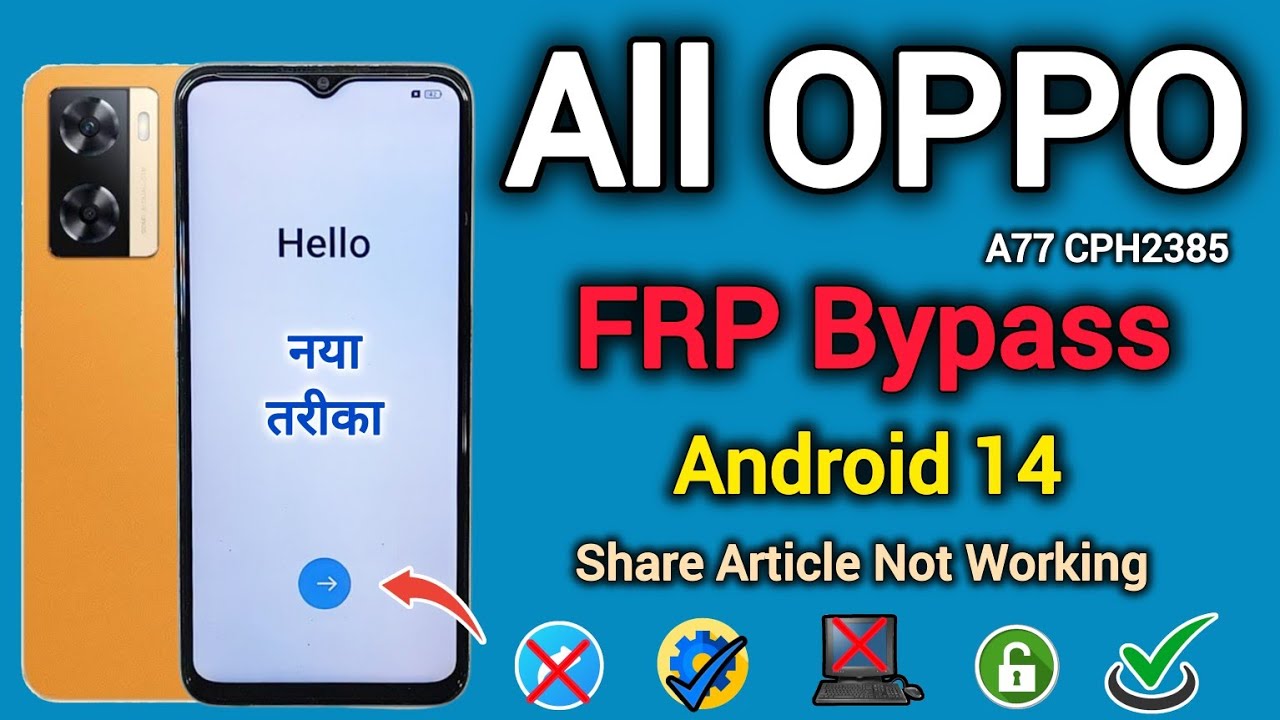 All OPPO FRP Bypass || Android 14 || Share Article Not Work || OPPO A77 CPH2385 || Without Pc 2025.