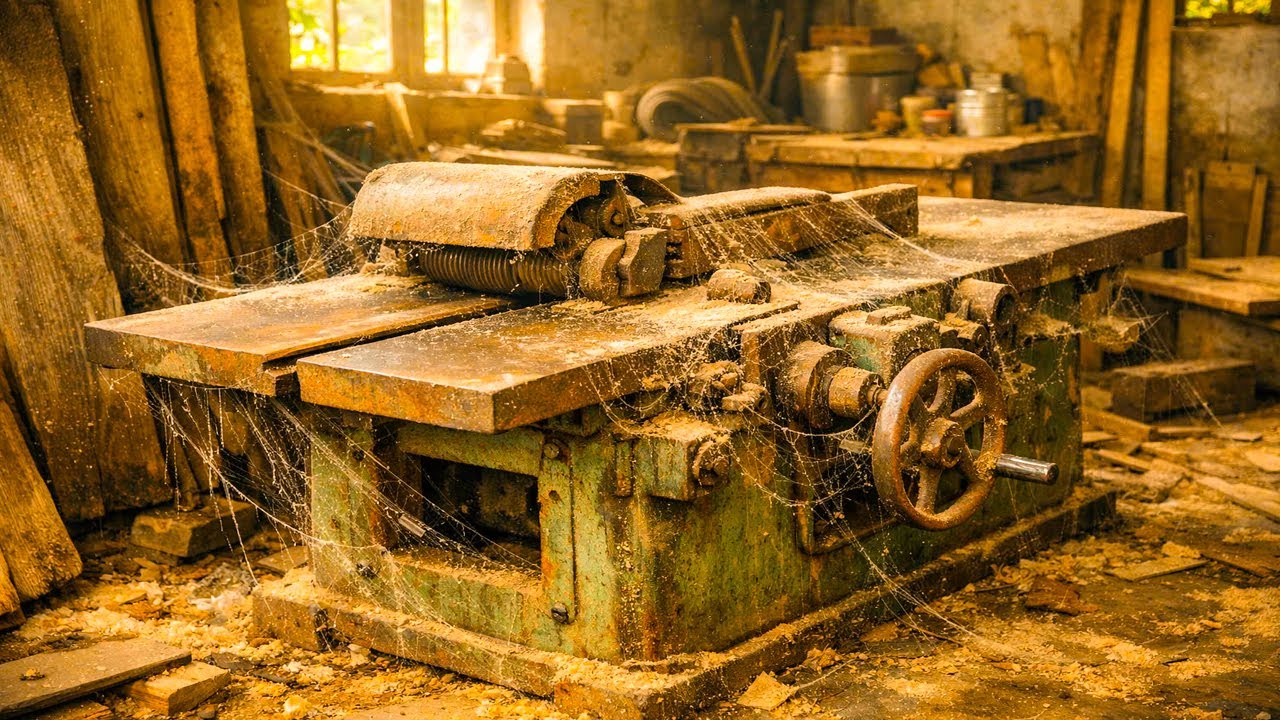🔥 “From Cobwebs to Cutting Power! Restoring a Forgotten Antique Jointer Planer”