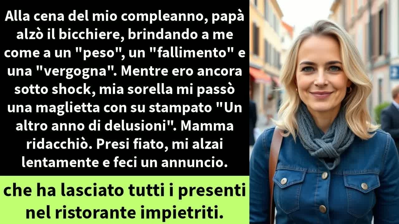 Alla cena del mio compleanno, papà alzò il bicchiere, brindando a me come a un ＂peso＂,