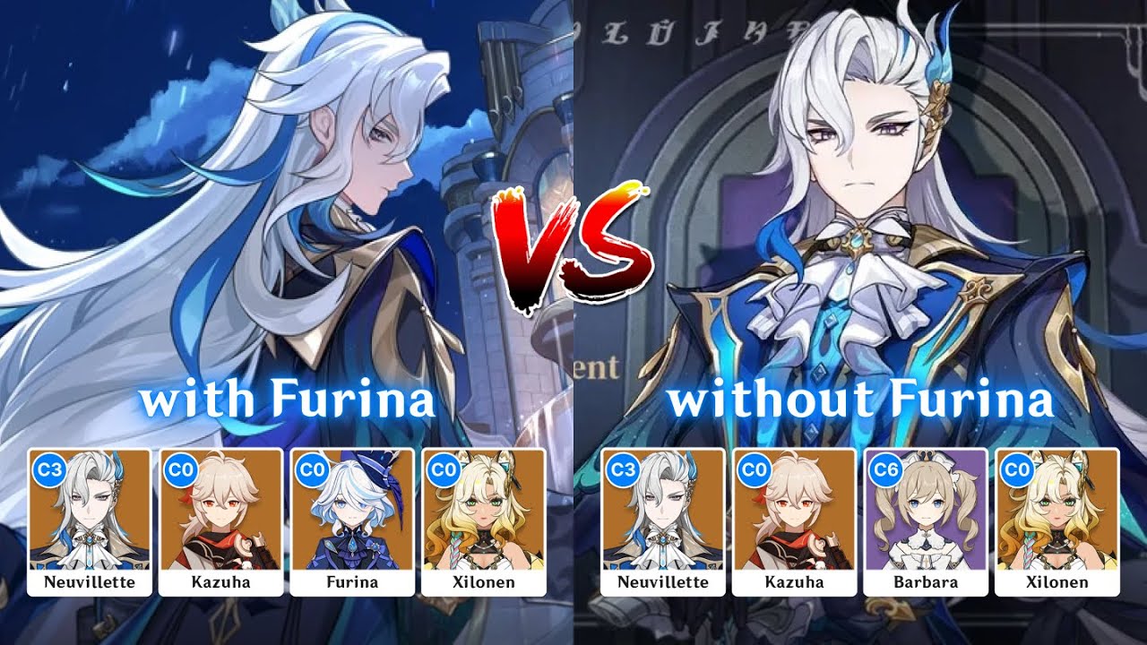 Neuvillette with and without Furina (Comparison) - [Genshin Impact]