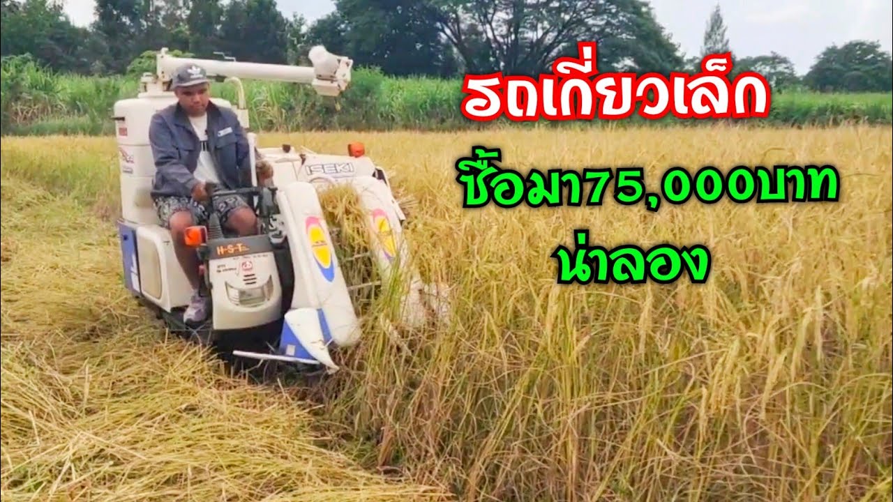 รถเกี่ยวข้าวขนาดเล็ก แบบนวดคอรวง เหมาะกับนาขนาดเล็ก