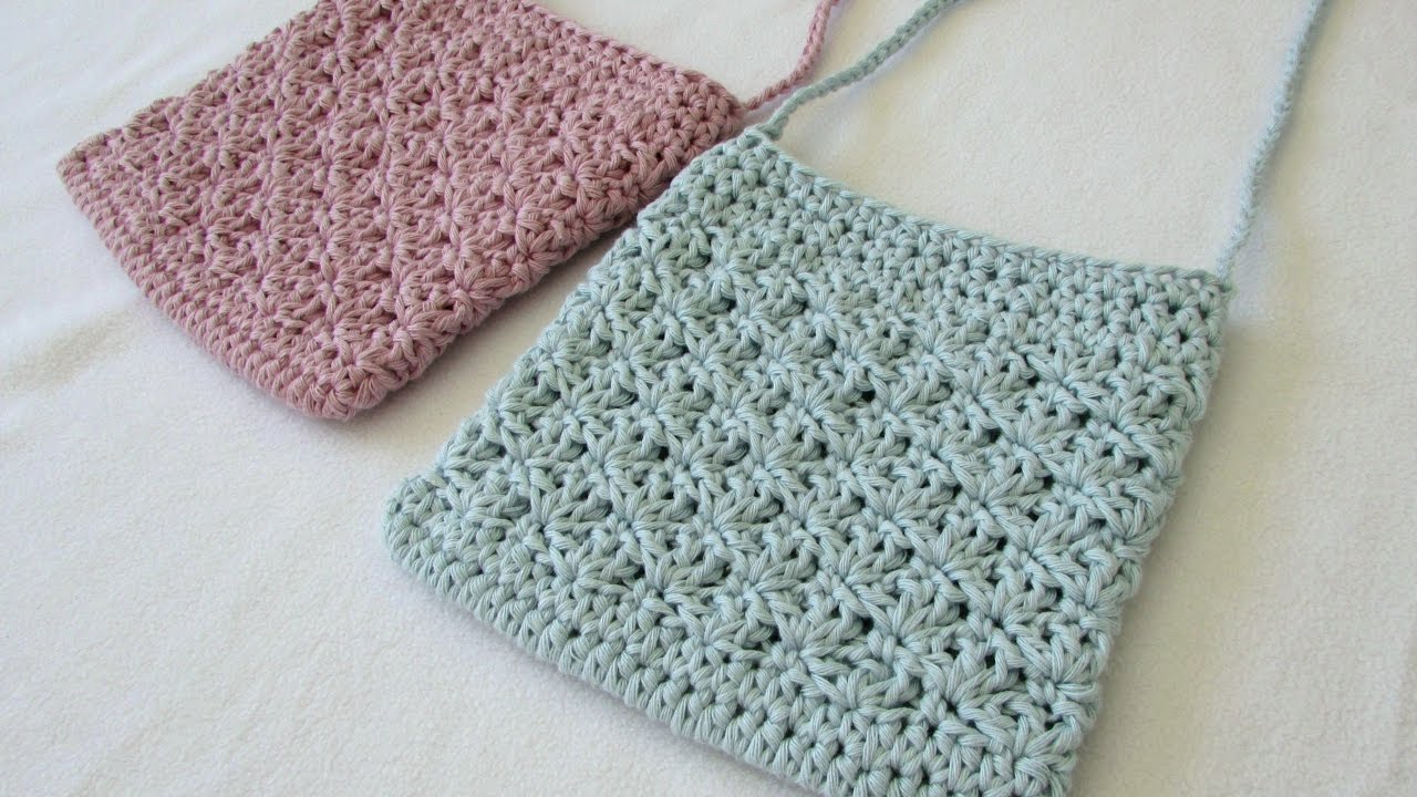 How to crochet a pretty shell stitch purse / bag