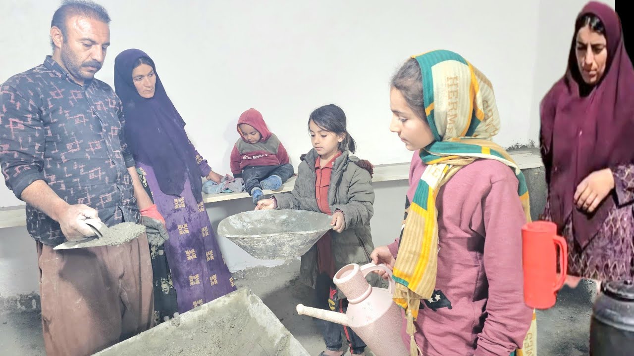 Nomadic life in harsh war conditions, interior decoration of a nomadic hut