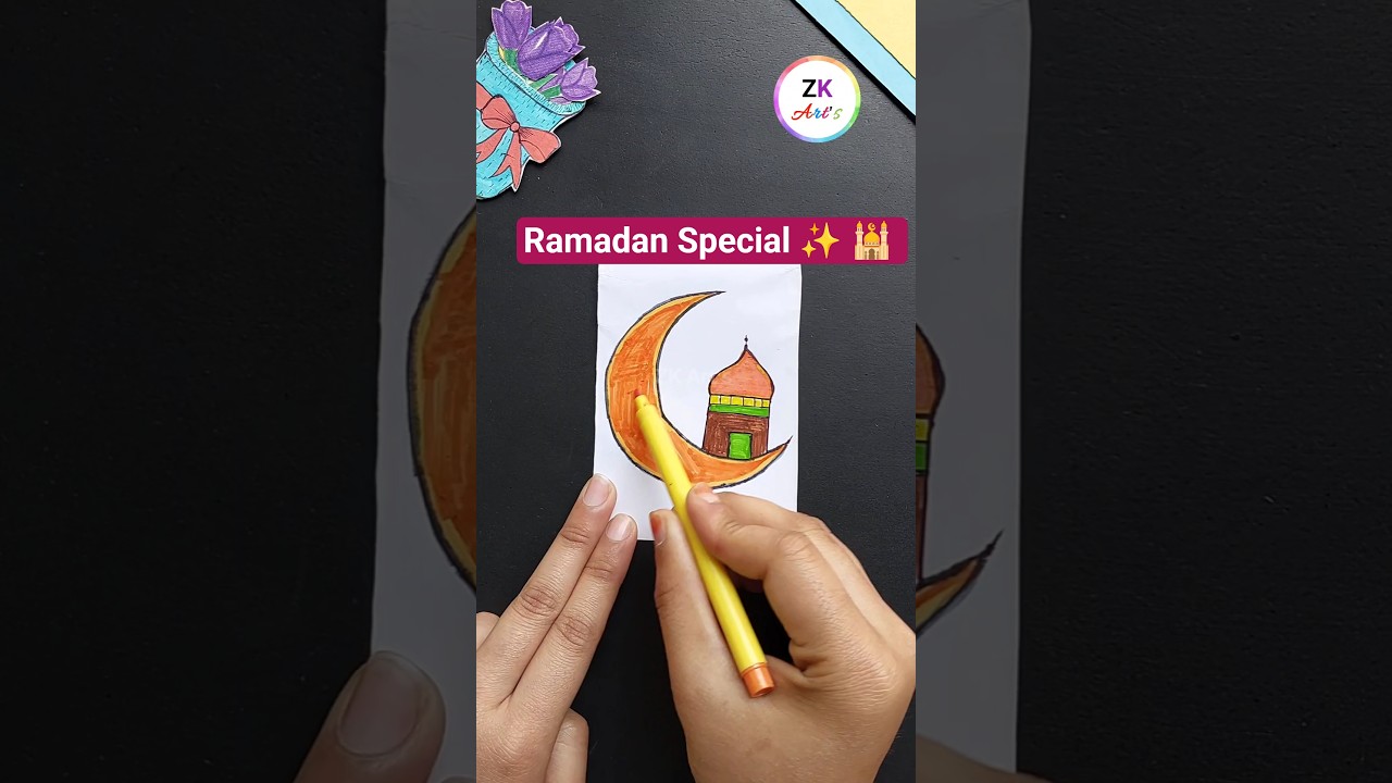 Ramadan Mubarak Drawing ✨️ | Ramadan Drawing Easy #shorts #drawing #art #easy #ramadan #ytshorts