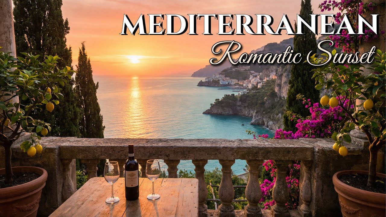 Chill Mediterranean Music 🍷🌅 2+ Hours of Relaxing Italian Romantic Sunset by the Coast