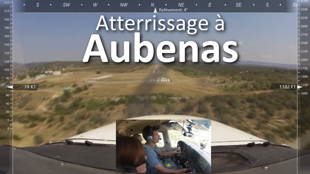 Atterrissage à Aubenas piste 36