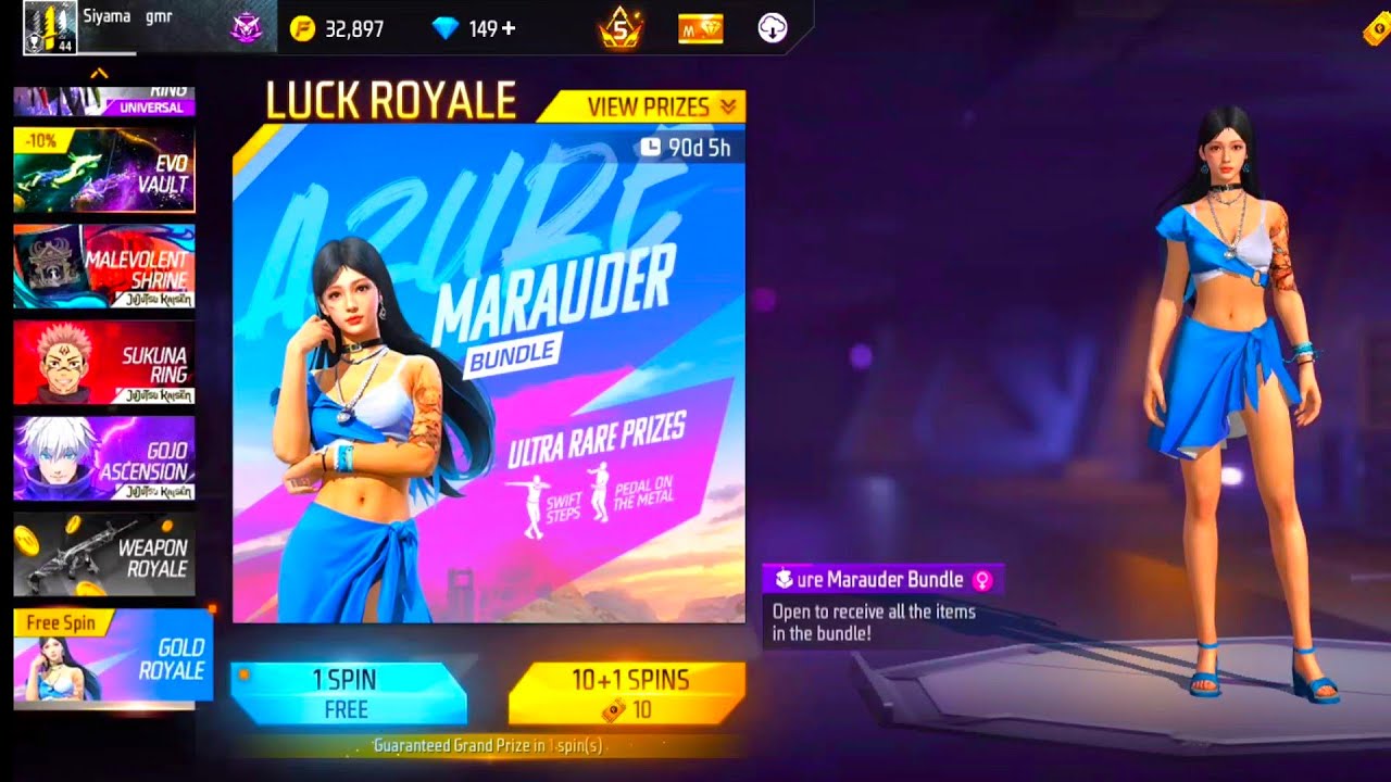 azure marauder bundle free fire