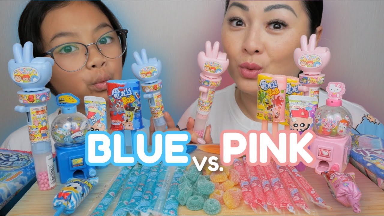 Конфеты PINK против BLUE с самодельными японскими сладостями | Sissi&Emma
