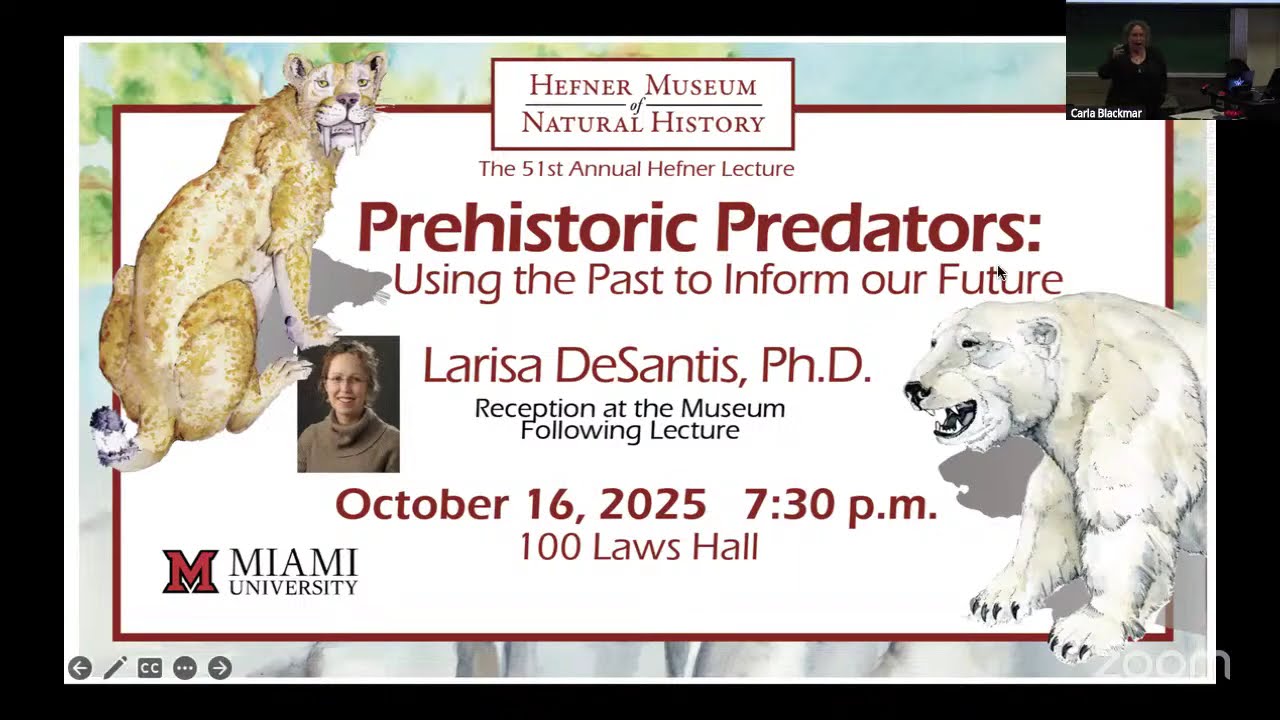 51st Annual Hefner Lecture “Prehistoric Predators: Using the Past to Inform our Future.”
