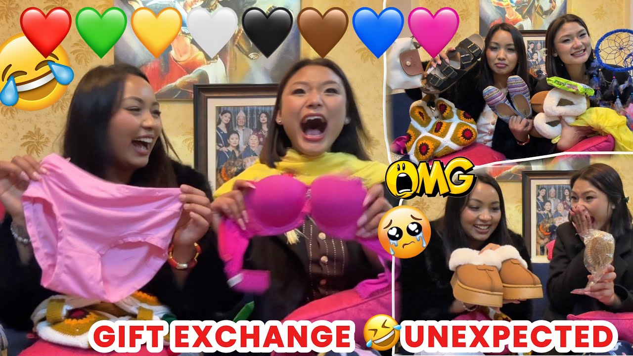COLOR GIFT EXCHANGE CHALLENGE 😱🖤 BRA RA PENTY exchange 🤣 || HILARIOUS 🤣@laxmishrestha 