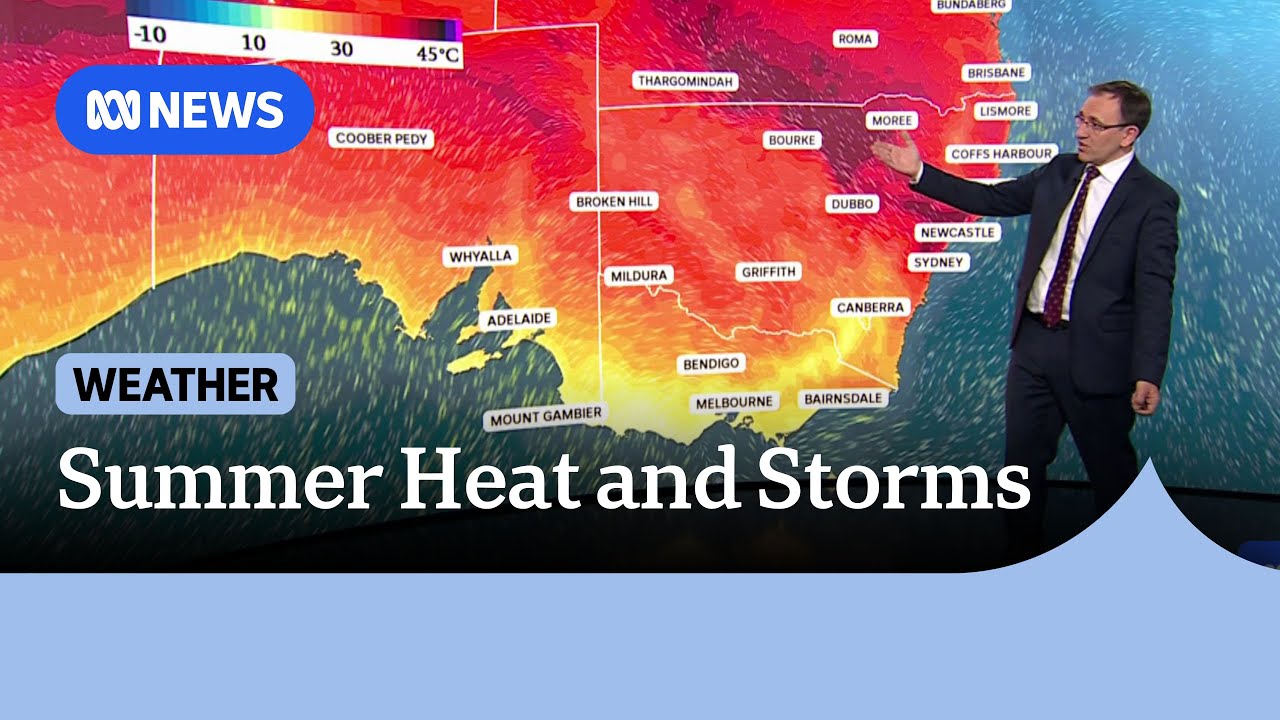 Temperatures soar in south-east states with forecast storms ahead | ABC NEWS