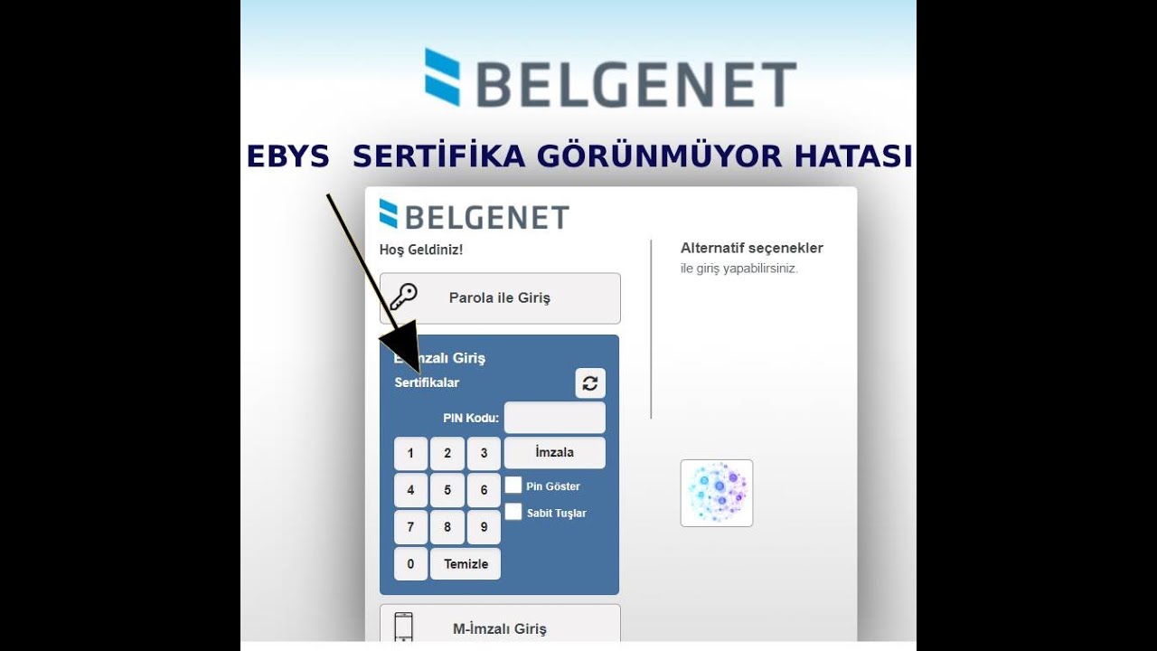 EBYS'de SERTİFİKA GÖRÜNMÜYOR HATASI