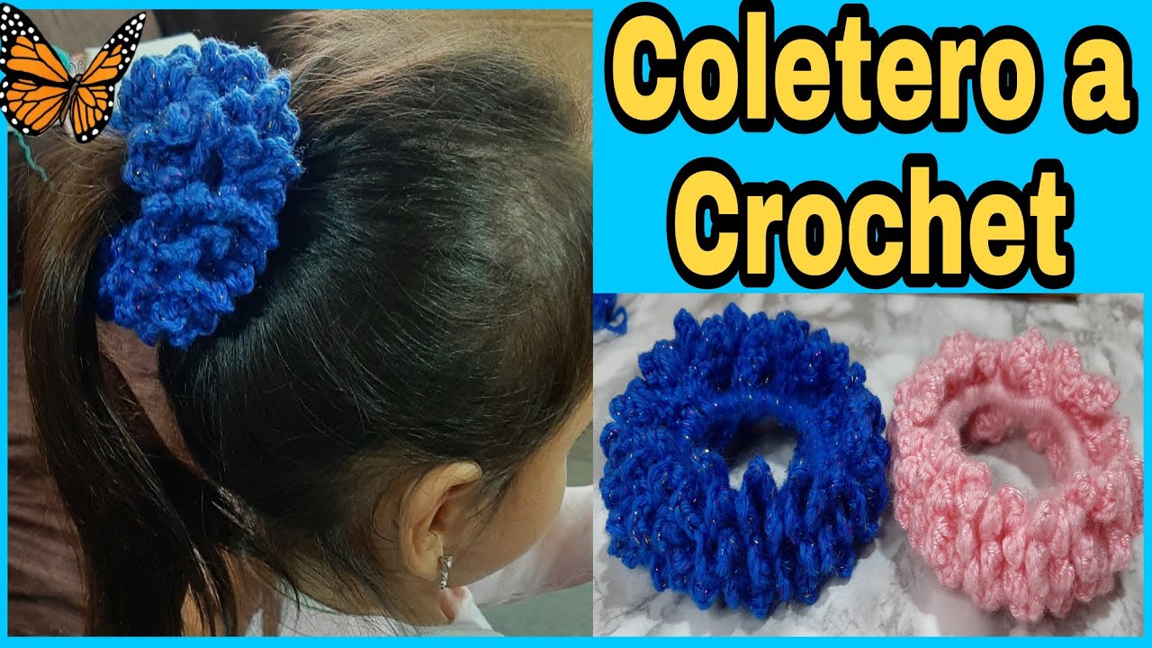 Colitas o Donas para el cabello a crochet (sujetador de pelo,scrunchies,liga) paso a paso, f&aacute;ciles