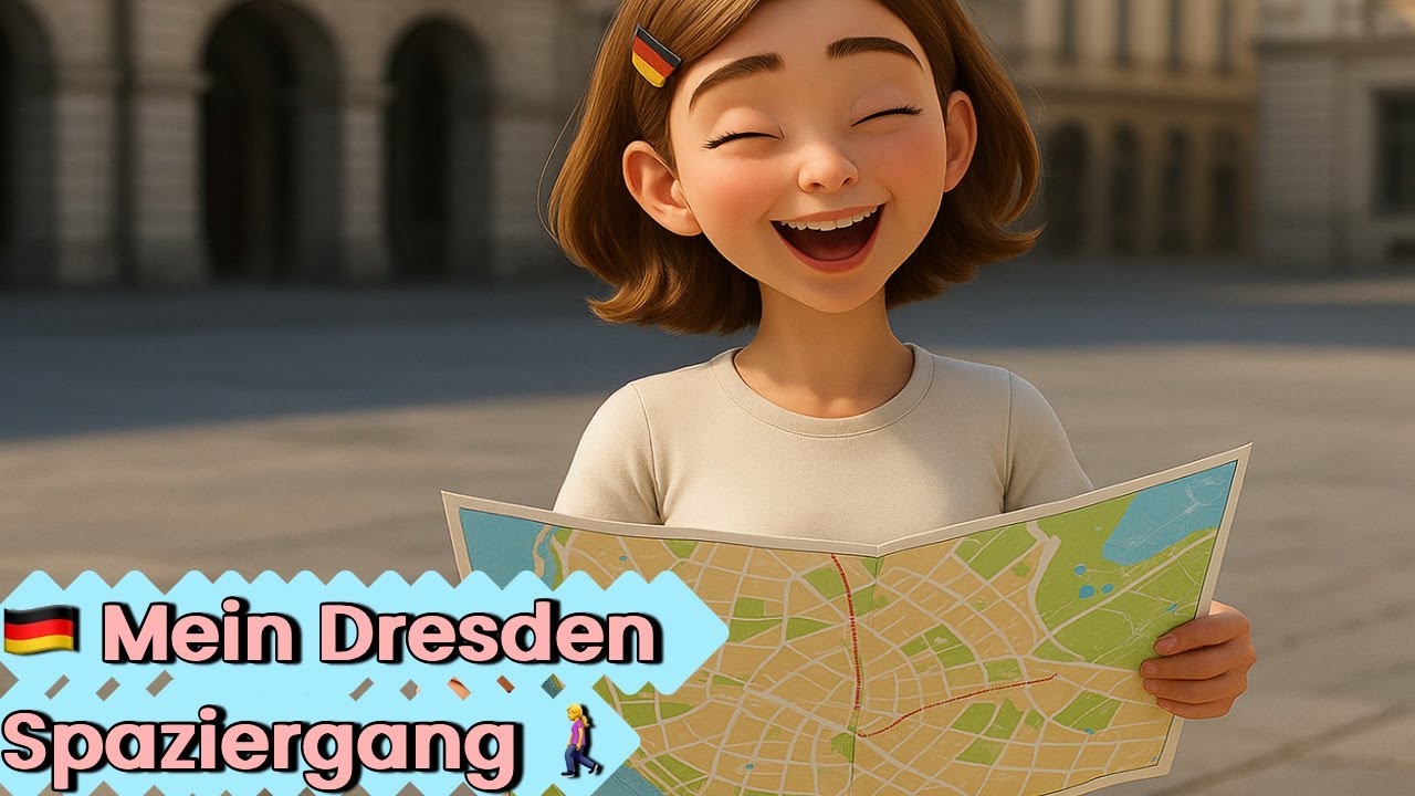 🏠 🇩🇪 Mein Dresden Spaziergang 🚶‍♀️ – A German City Walk Story for A1-A2 Learners