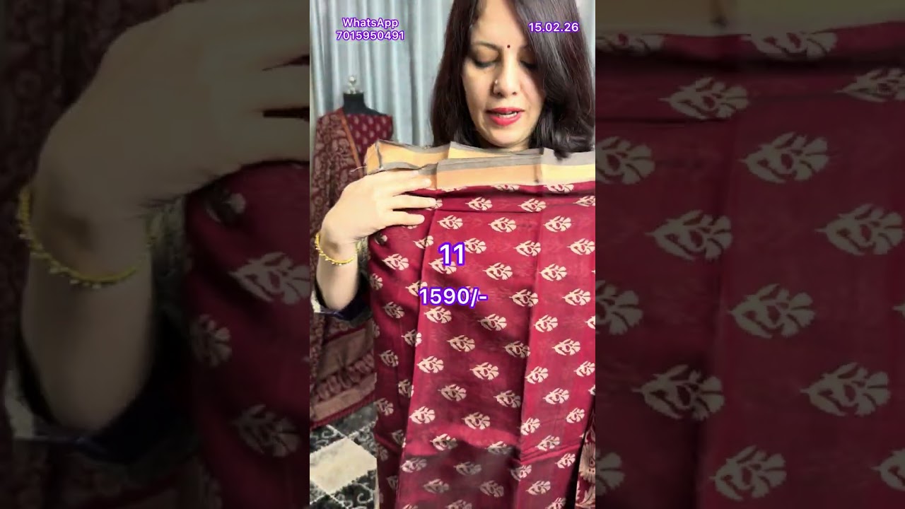 15.02.26🌸Traditional Gujrati Embroidery Cotton Suits & Maheshwari Silk and Jamdani Suits🌸