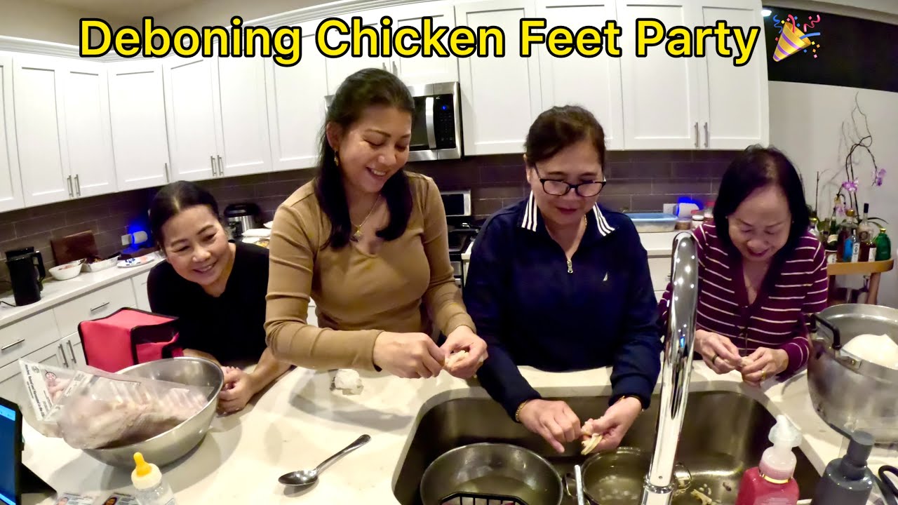 Lao Style Deboned Chicken Feet Salad - A Family Vlog 