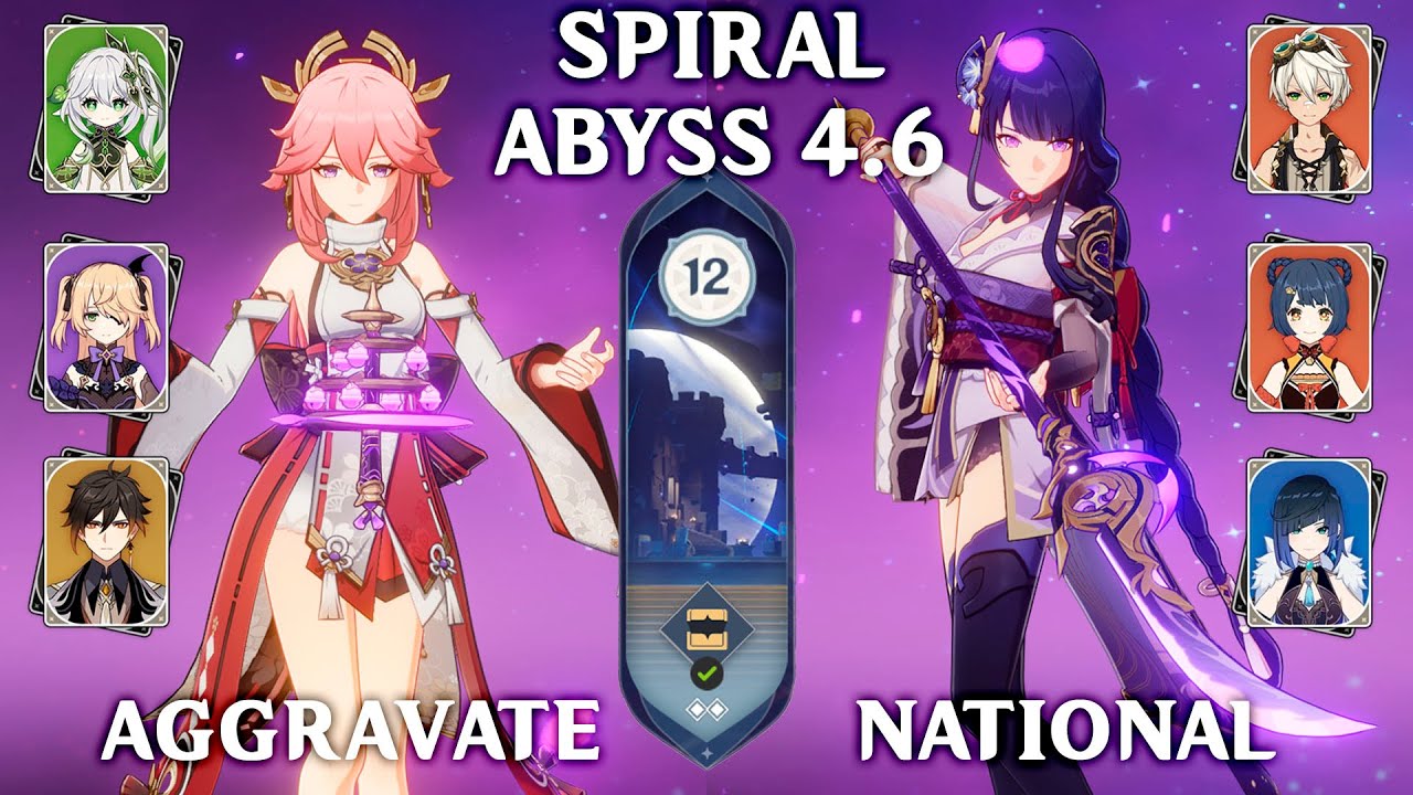 NEW SPIRAL ABYSS 4.6 Yae Miko Aggravate & Raiden National. Genshin Impact 4.6